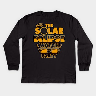 Total Solar Eclipse Watch Party 2024 Kids Long Sleeve T-Shirt